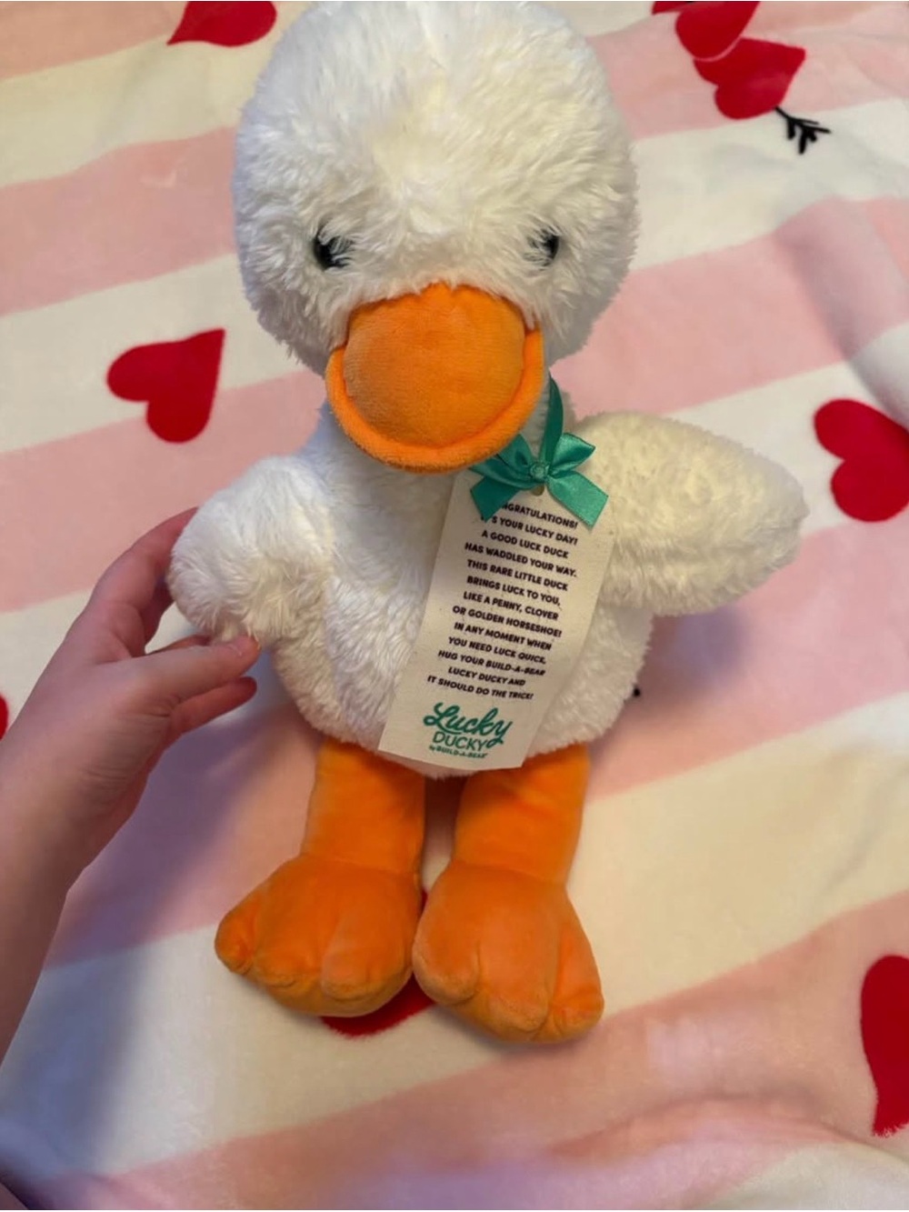 Build-A-Bear White and Orange Lucky Ducky Plush